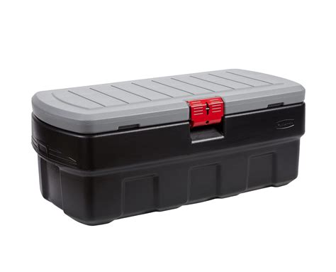 large lockable metal storage box|rubbermaid 48 gallon lockable box.